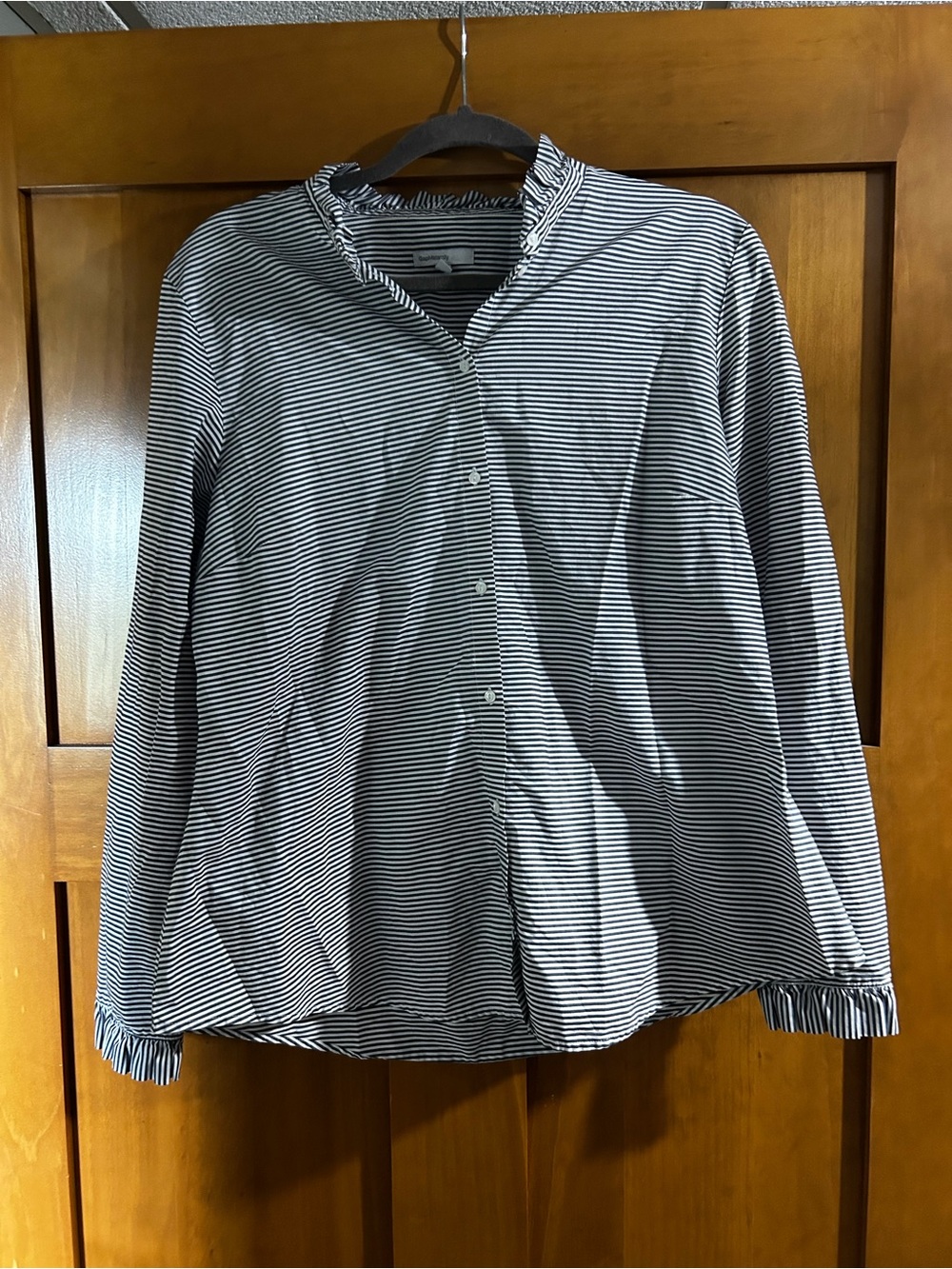 GAP stripped button down maternity shirt